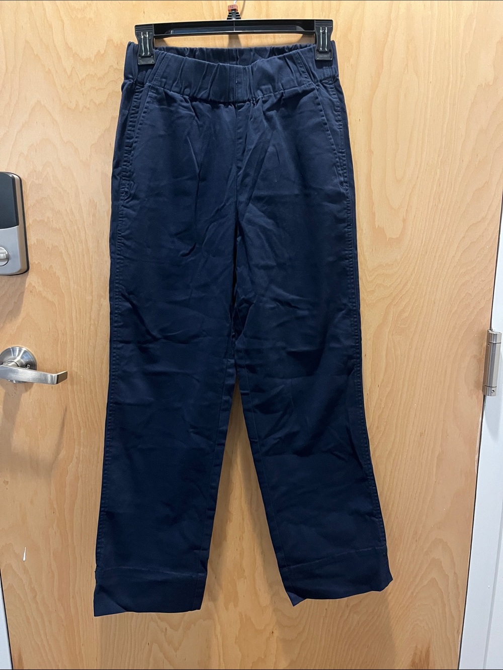 J. Crew Navy Wide-Leg Elastic-Waist Trousers